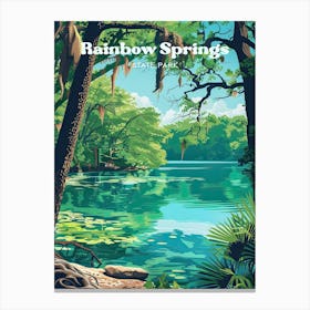 Rainbow Springs Florida Nature Travel Art Illustration Canvas Print