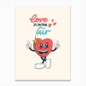 Love Is In The Air Red Heart Print Canvas Print