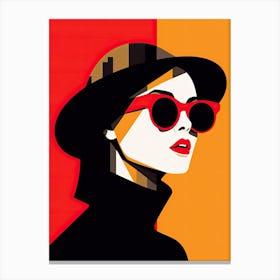 Woman In Sunglasses 3, pop art Canvas Print