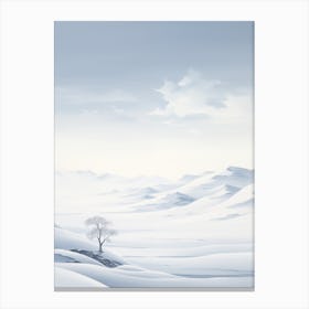 Lone Tree In The Snow Canvas Print