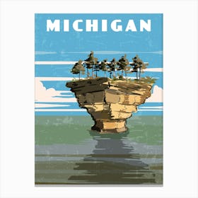 Michigan, USA — Retro travel minimalist poster Canvas Print
