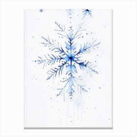 Delicate, Snowflakes, Minimalist Watercolour 1 Canvas Print