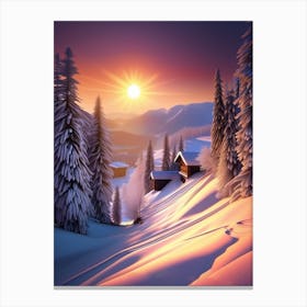 Winter Sunset Canvas Print