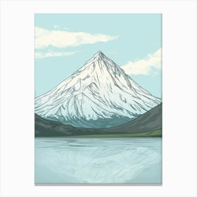 Mount Ararat Turkey Color Line Drawing (6) Canvas Print