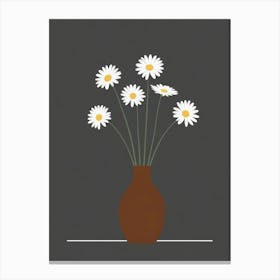 Daisies In A Vase 2 Canvas Print