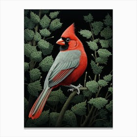Ohara Koson Inspired Bird Painting Cardinal 1 Canvas Print