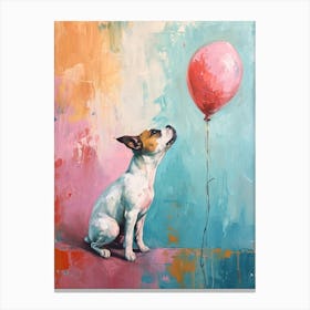 Cute Dog 1 With Balloon Canvas Print