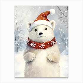 Polar Bear In Winter 1 Canvas Print