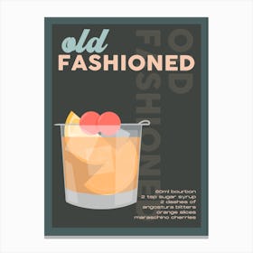 Brown Old Fashioned Cocktail Canvas Print