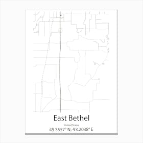 East Bethel,United States Minimalist Map Canvas Print