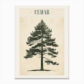 Cedar Tree Minimal Japandi Illustration 4 Poster Canvas Print