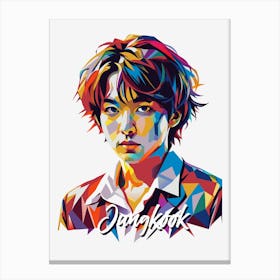 Jungkook Kpop 02 Portrait Music Icon Style WPAP Pop Art Canvas Print