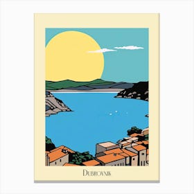 Poster Of Minimal Design Style Of Dubrovnik, Croatia 1 Canvas Print