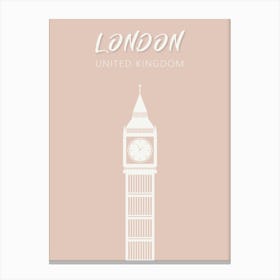 Pink London Big Ben Print Canvas Print