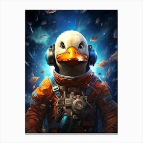 Duck In Space 4 Canvas Print