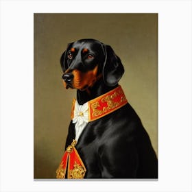 Black And Tan Coonhound Renaissance Portrait Oil Painting Canvas Print