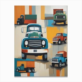 Trucks On The Road Canvas Print