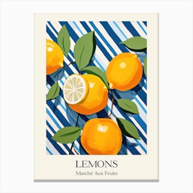 Marche Aux Fruits Lemons Fruit Summer Illustration 4 Canvas Print