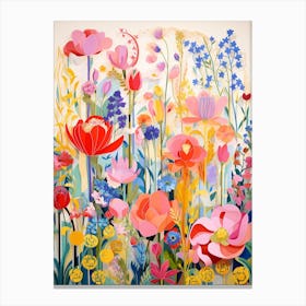 Monets Garden Usa Modern Illustration 1 Canvas Print