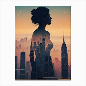 Silhouette Of A Woman Canvas Print