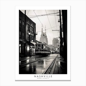 Poster Of Nashville, Black And White Analogue Photograph 4 Canvas Print