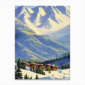 Aspen, Usa Ski Resort Vintage Landscape 1 Skiing Poster Canvas Print