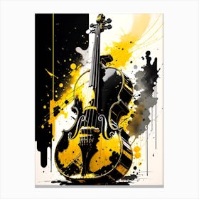 Violin In Black And Yellow Canvas Print