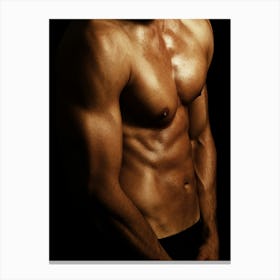 Muscular Man Posing 5 Canvas Print