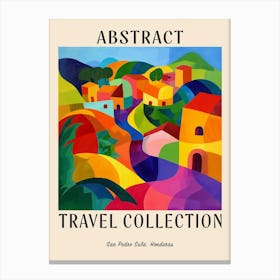 Abstract Travel Collection Poster San Pedro Sula Honduras 4 Canvas Print