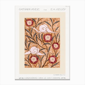 Art Nouveau Flower Pattern Stencil Print In Oriental Style, Eugène Séguy Canvas Print