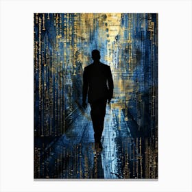 Man Walking In The Dark Canvas Print