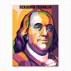 Us Founder Benjamin Franklin Wpap Pop Art Style Canvas Print