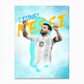 Lionel Messi Watercolor Canvas Print