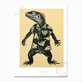 Lizard In A Floral Shirt Block 1 Poster Canvas Print