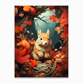 Squirrel In The Forest Canvas Print