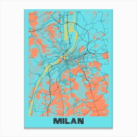 Milan City Map 1 Canvas Print