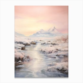 Dreamy Winter Painting Iceland 4 Canvas Print