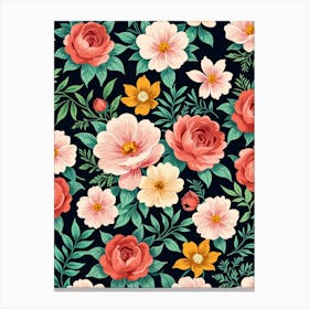 Seamless Floral Pattern Canvas Print