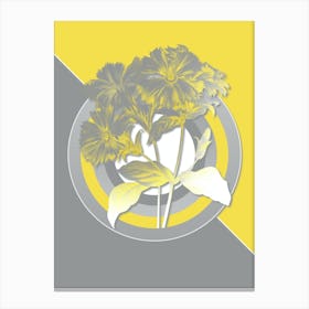 Vintage Lychnis Grandiflora Botanical Geometric Art in Yellow and Gray n.373 Canvas Print