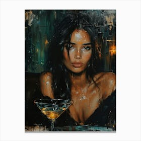 Girl With A Martini Canvas Print