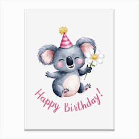 Happy Birthday Koala.27 Canvas Print