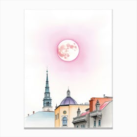 Full Moon Over Old Town Canvas Print