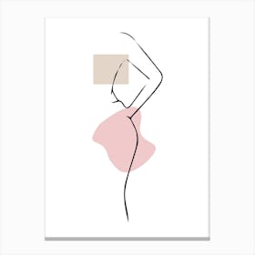 Illustration Of A Woman'S Body - Line Art Canvas Print