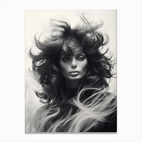 Black And White Photograph Of Sophia Loren 3 Canvas Print