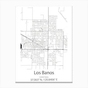 Los Banos,United States Minimalist Map Leinwandbild