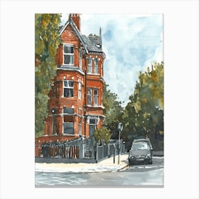 Kensington And Chelsea London Borough   Street Watercolour 7 Canvas Print