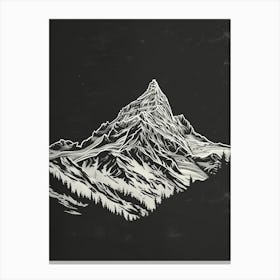 Ben Vane Mountain Line Drawing 1 Canvas Print