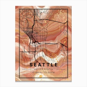 Seattle Map Canvas Print