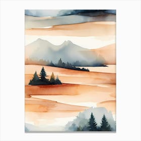 Watercolor Landscape Painting 76 Canvas Print