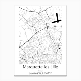 Marquette Les Lille,France Minimalist Map Leinwandbild